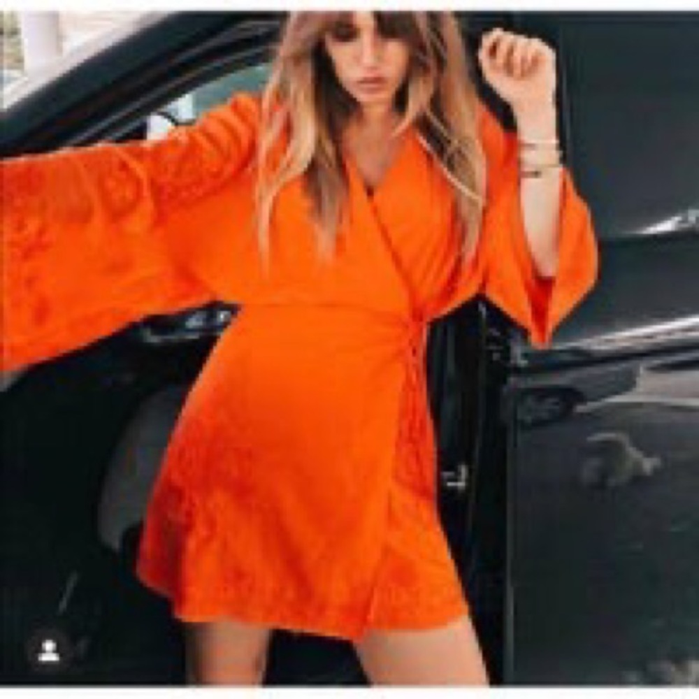 NWT Embroidery Wrap Dress